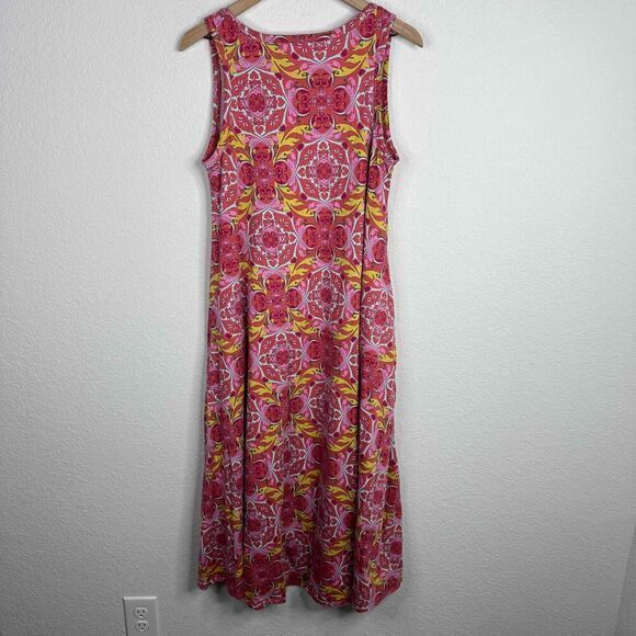 Soft Surroundings Dress Womens Petite Large Floral Abstract Sleeveless Boho Maxi - Picture 2 of 8